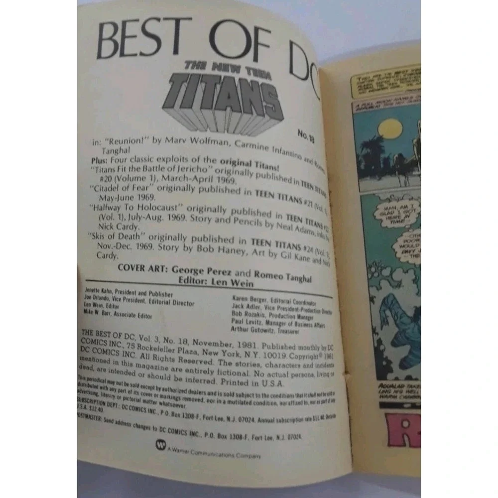 DC‎ New Teen Titan Best Of DC Digest Vol. 3, #18 Mini Comic Book from Nov. 1981